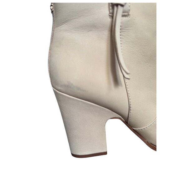 Sam Edelman Niomie Leather Western Booties Ivory Cream 3.5" Heel Size 7 - Picture 6 of 9